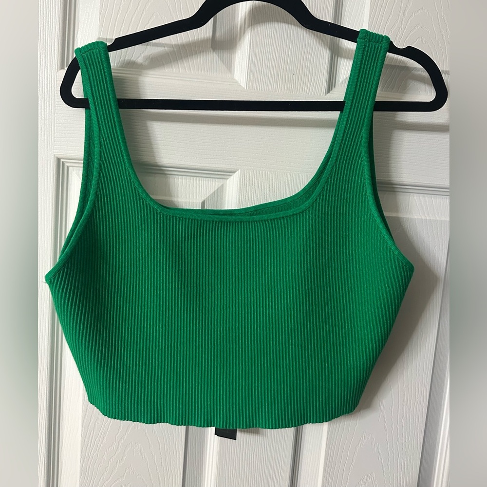 House of Harlow 1960 Vibrant Green Ribbed Top